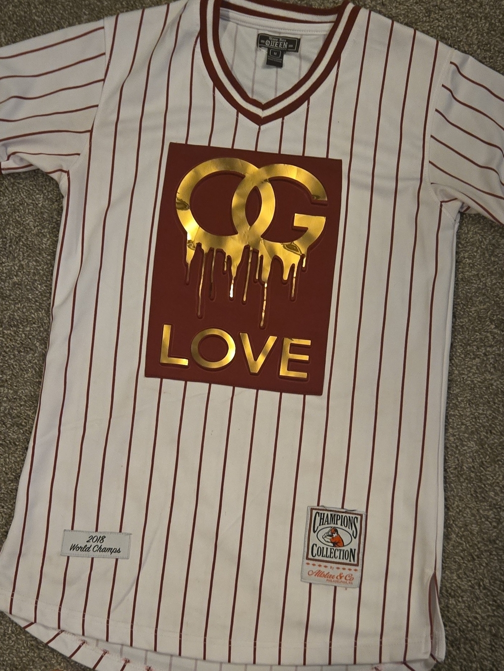 Alister & Co OG Love Womens Short Sleeve Shirt in White And Red Stripe